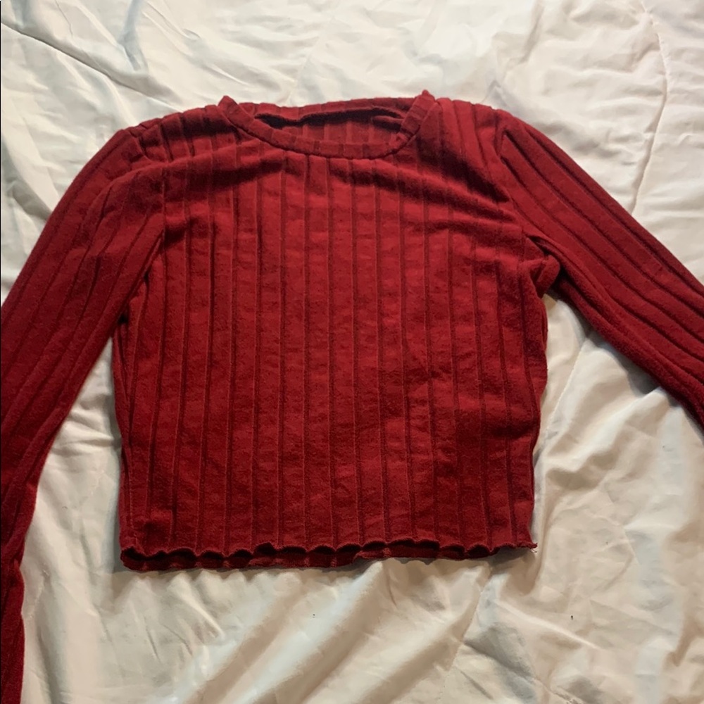 SHEIN Kids Red Long Sleeve Tee